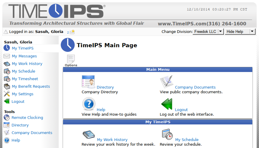TimeIPS Main Page