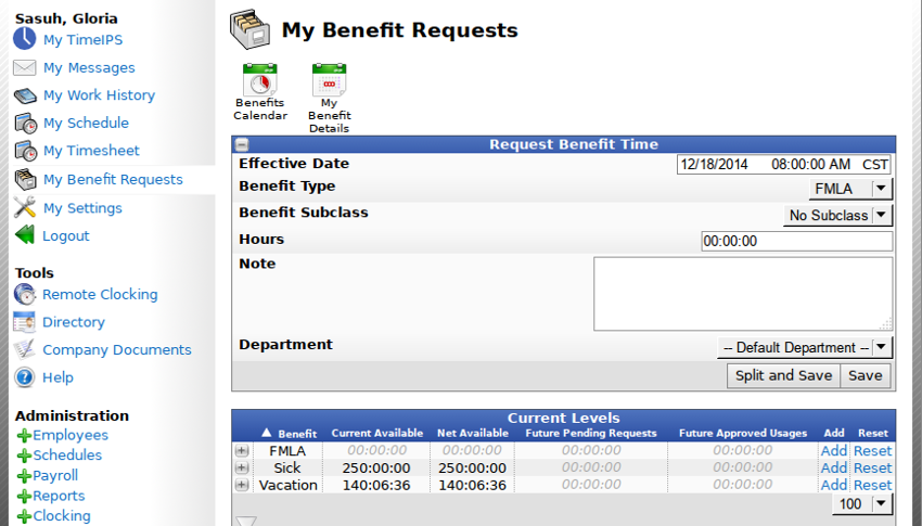 My Benefit Requests 