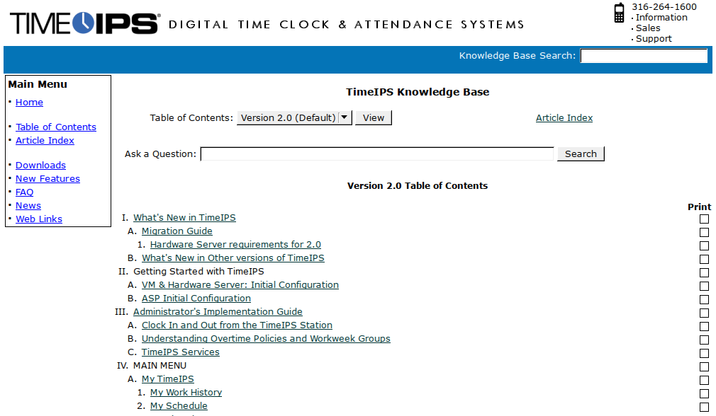 TimeIPS Support Portal